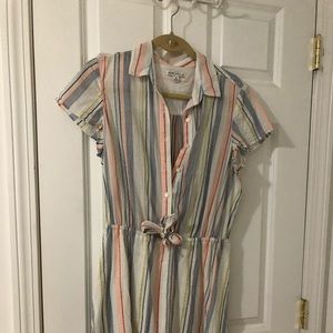 JCREW factory stripped dress with tie